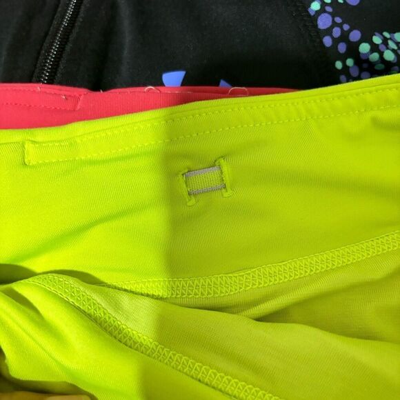 Ivivva Girls Neon Yellow Running Shorts 14 Pull On Light Wash Lined Athletic - Picture 7 of 9